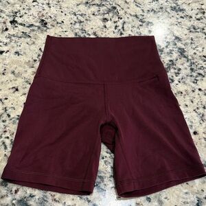 NWOT Lululemon Athletica Maroon Bike Shorts